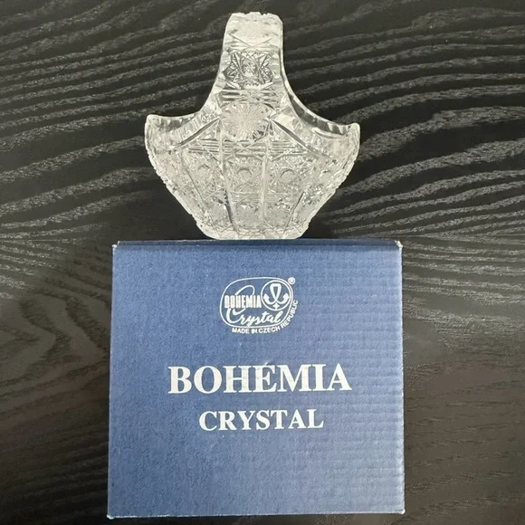 Bohemian Crystal Basket Vase